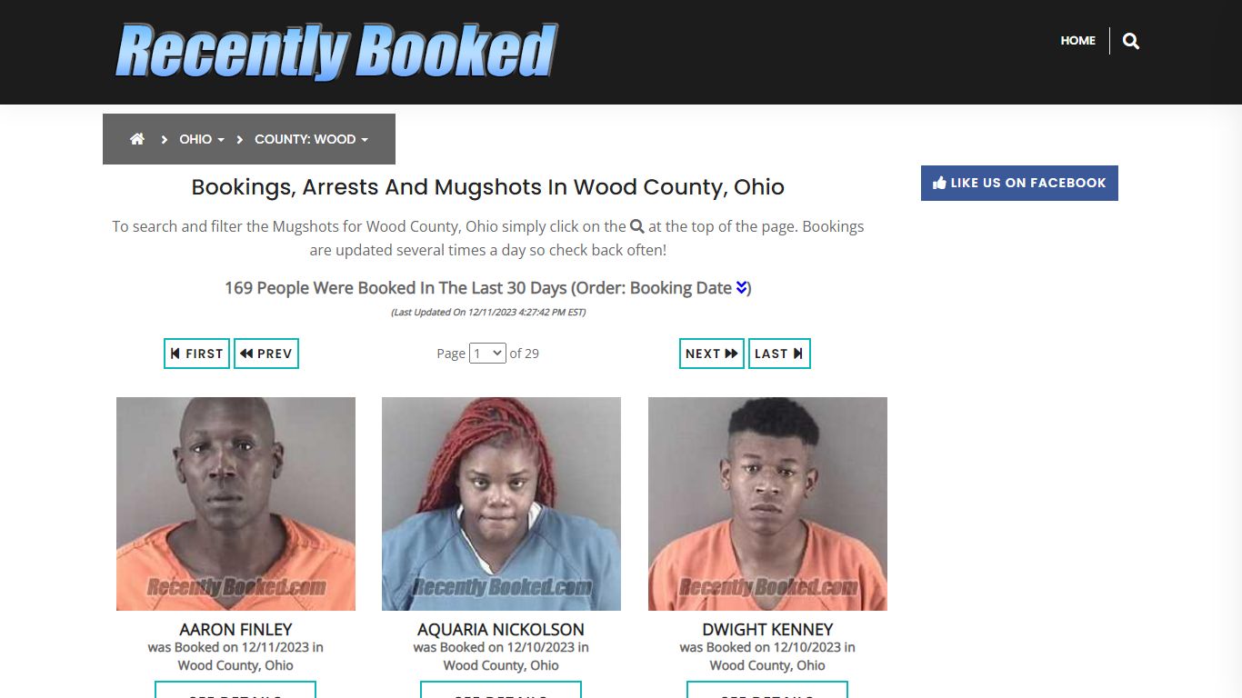 Recent bookings, Arrests, Mugshots in Wood County, Ohio - Recently Booked